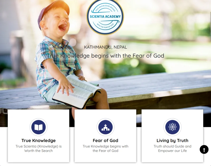 Scientia Academy Website project detail