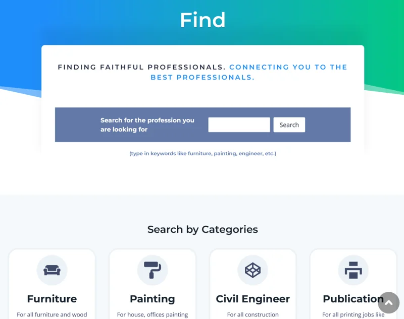 Immanuel Professions Website project detail