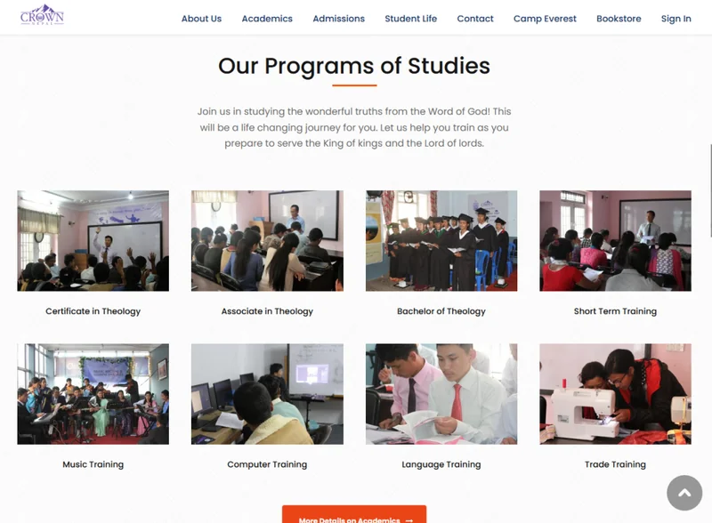 Crown Nepal Website project detail